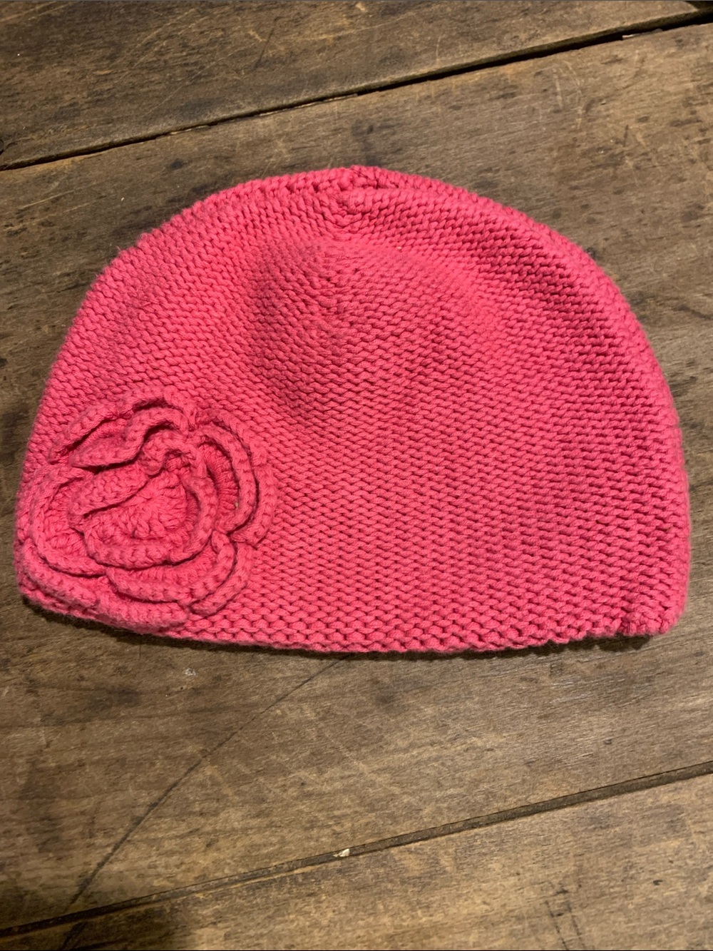 Women’s 100% Cotton Pink Knit Flower Beanie - Old Navy
